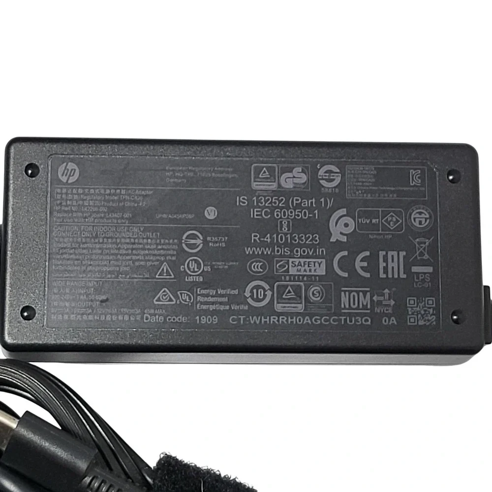 HP 45W USB-C Laptop AC Power Adapter TPN-CA20 L42206-002 L43407-001 Black